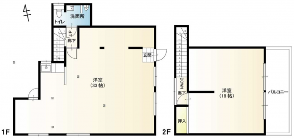 諏訪郡下諏訪町、中古一戸建ての間取り画像です