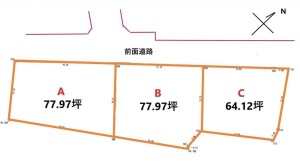 諏訪市、土地の間取り画像です