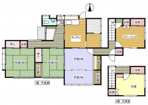 諏訪郡下諏訪町、中古一戸建ての間取り画像です