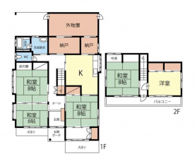 諏訪市、中古一戸建ての間取り画像です