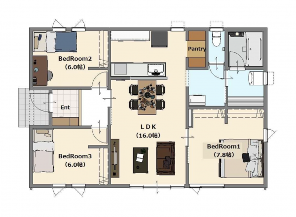 諏訪市、中古一戸建ての間取り画像です