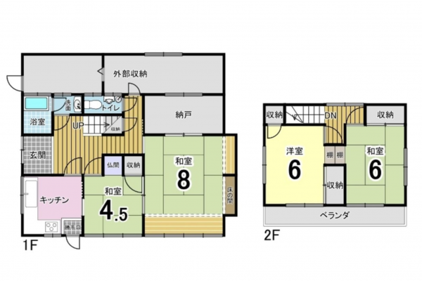 諏訪郡下諏訪町、中古一戸建ての間取り画像です