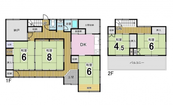 諏訪市湯の脇、中古一戸建ての間取り画像です