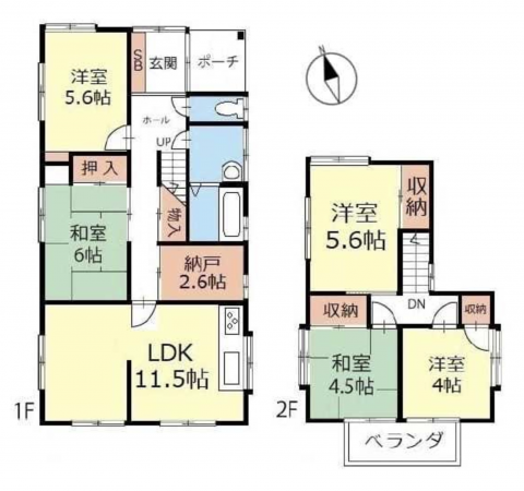 諏訪市、中古一戸建ての間取り画像です