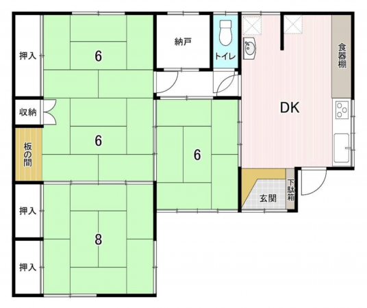 諏訪市、中古一戸建ての間取り画像です