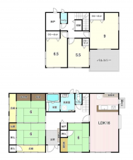 諏訪郡下諏訪町東町中、中古一戸建ての間取り画像です