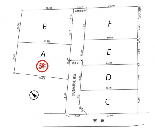 諏訪市、土地の間取り画像です