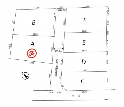 諏訪市、土地の間取り画像です
