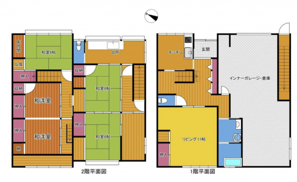 諏訪市諏訪、中古一戸建ての間取り画像です