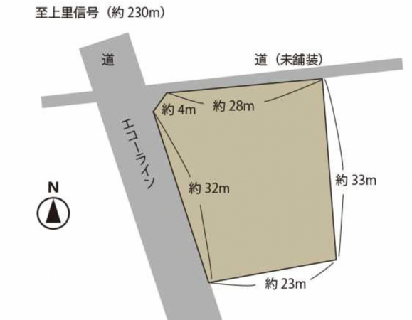 諏訪郡原村上里、土地の間取り画像です