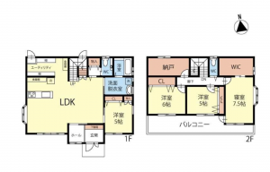 茅野市玉川、中古一戸建ての間取り画像です