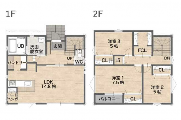 茅野市玉川、中古一戸建ての間取り画像です