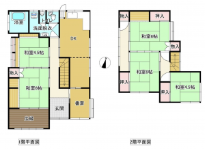 諏訪市大和、中古一戸建ての間取り画像です
