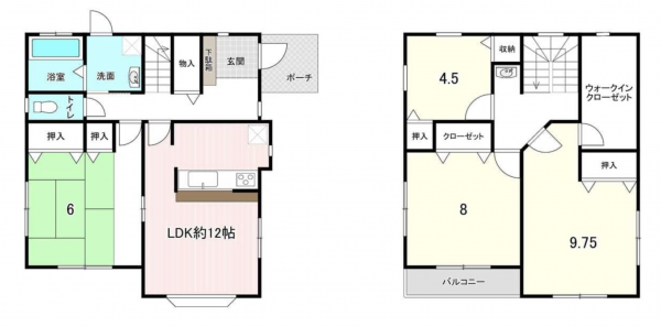 茅野市玉川、中古一戸建ての間取り画像です