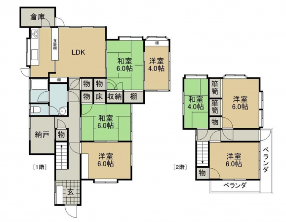 諏訪市、中古一戸建ての間取り画像です