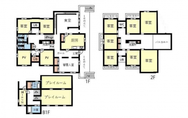 諏訪郡原村ペンション、中古一戸建ての間取り画像です