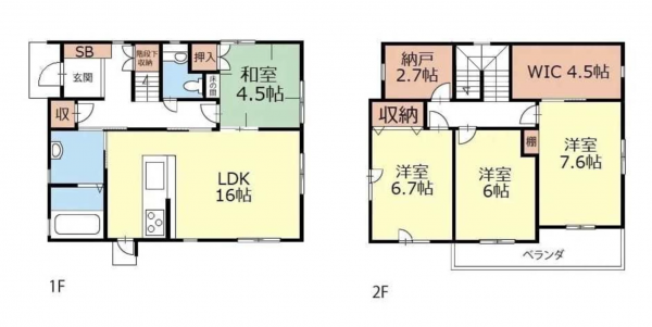 茅野市、中古一戸建ての間取り画像です