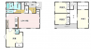 茅野市玉川、中古一戸建ての間取り画像です