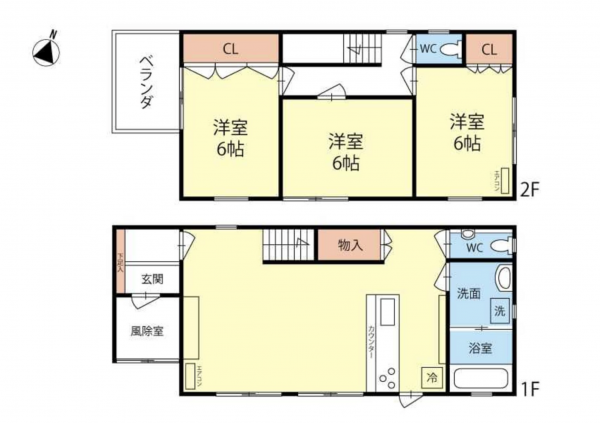 諏訪市、中古一戸建ての間取り画像です