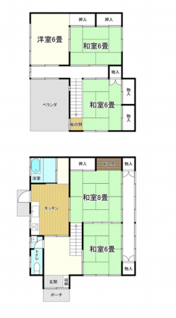 諏訪市、中古一戸建ての間取り画像です