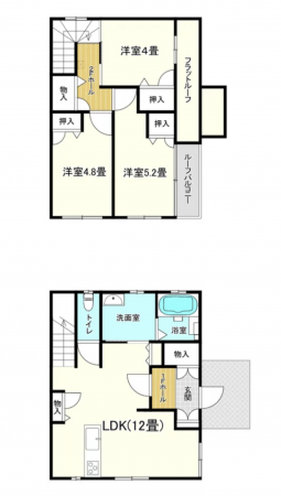 茅野市豊平、中古一戸建ての間取り画像です