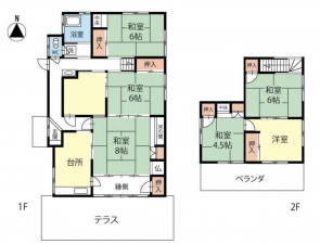 茅野市塚原、中古一戸建ての間取り画像です