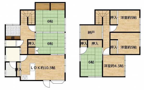 諏訪市、中古一戸建ての間取り画像です