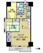 諏訪市、マンションの間取り画像です