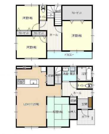 諏訪市、中古一戸建ての間取り画像です