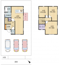 越前市千福町、中古一戸建ての間取り画像です