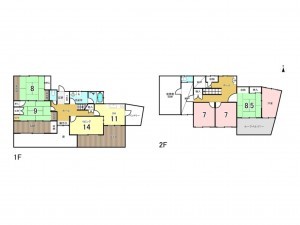 鯖江市つつじケ丘町、中古一戸建ての間取り画像です