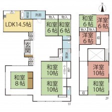 越前市粟田部町、中古一戸建ての間取り画像です