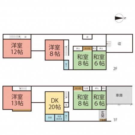 越前市若松町、中古一戸建ての間取り画像です