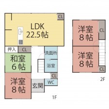 鯖江市糺町、中古一戸建ての間取り画像です