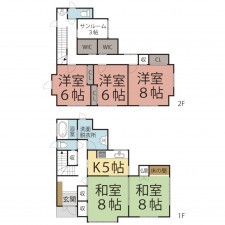 越前市岩本町、中古一戸建ての間取り画像です