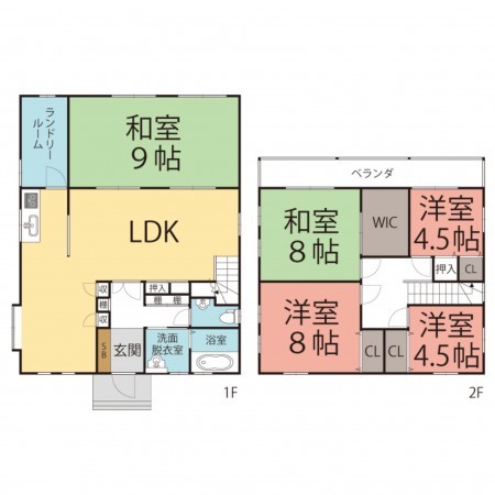 越前市長土呂町、中古一戸建ての間取り画像です