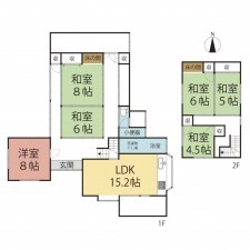 越前市北町、中古一戸建ての間取り画像です