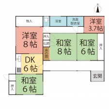 越前市平出、中古一戸建ての間取り画像です