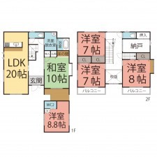 越前市氷坂町、中古一戸建ての間取り画像です