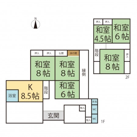 越前市中居町、中古一戸建ての間取り画像です