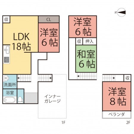 鯖江市幸町、中古一戸建ての間取り画像です