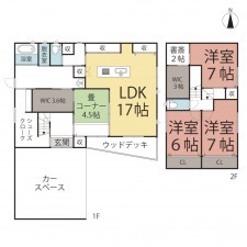 鯖江市当田町、中古一戸建ての間取り画像です