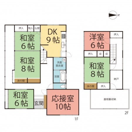 越前市妙法寺町、中古一戸建ての間取り画像です