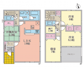 鯖江市下河端町、新築一戸建ての間取り画像です