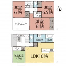 越前市芝原、新築一戸建ての間取り画像です