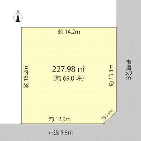 越前市月見町、土地の間取り画像です