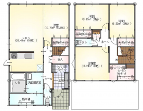 越前市沢町、新築一戸建ての間取り画像です