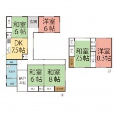 鯖江市宮前、中古一戸建ての間取り画像です