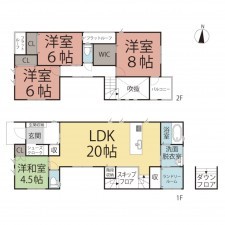 越前市稲寄町、新築一戸建ての間取り画像です