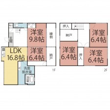 越前市富士見が丘、中古一戸建ての間取り画像です